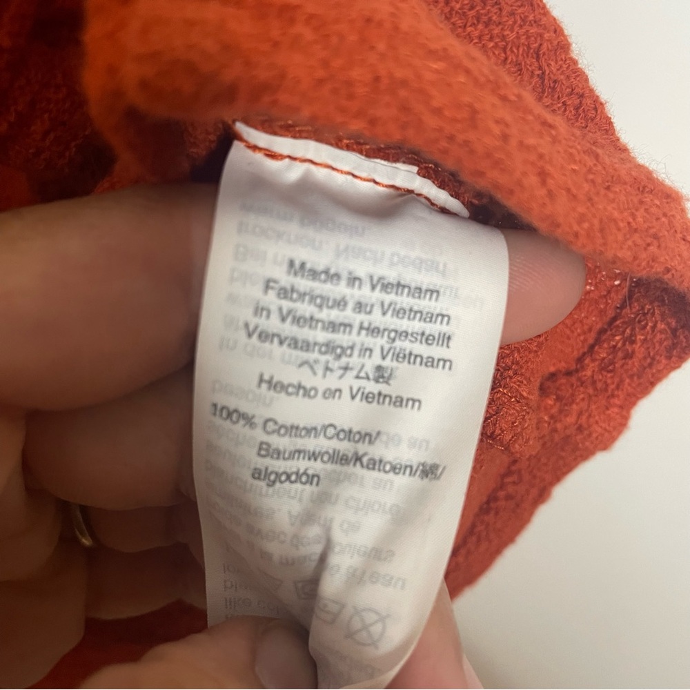 Madewell Texture & Thread Women’s Wrap Tie Top Shirt Brick Red Orange size XL - Picture 6 of 9